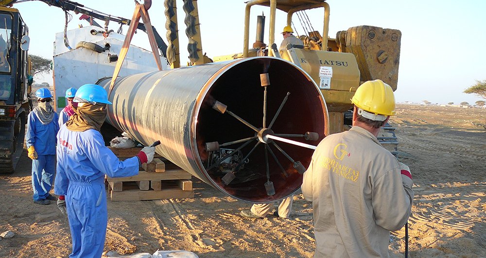 Colocação subterrânea de gasodutos